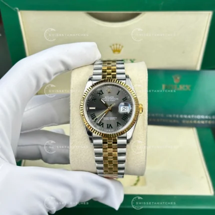 Rolex Datejust 126233-0035 – 1:1 Super Clone | Wimbledon Slate Kadran | Sarı Altın | 36mm