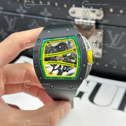 Richard Mille RM 61-01 Yohan Blake Black Ceramic | ZF Factory | 42.7×50.23mm | Manuel Kurmalı Mekanizma