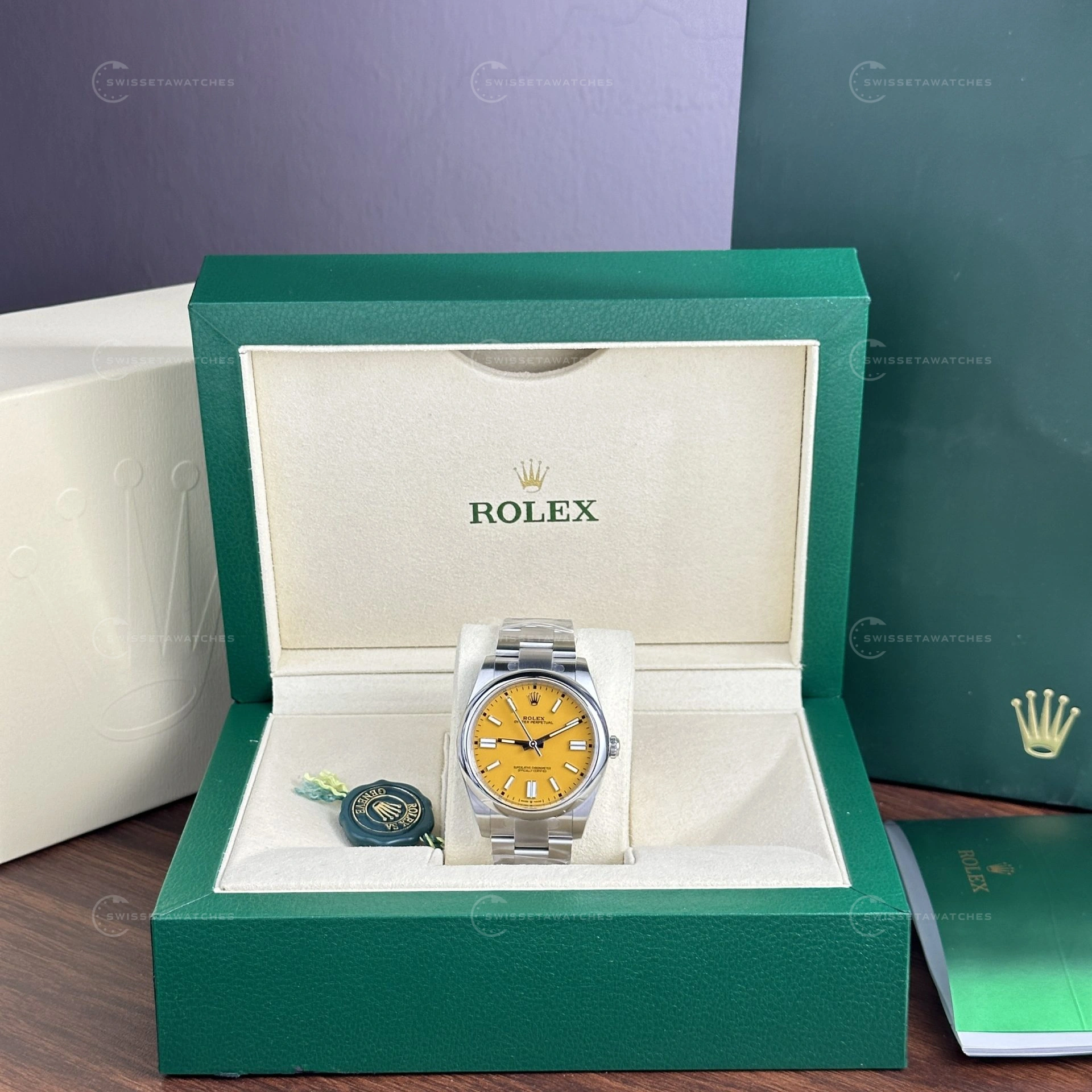 Rolex Oyster Perpetual 41mm Sarı Kadran Ref. 124300 Clean Fabrika Super Clone ETA Saat (4)