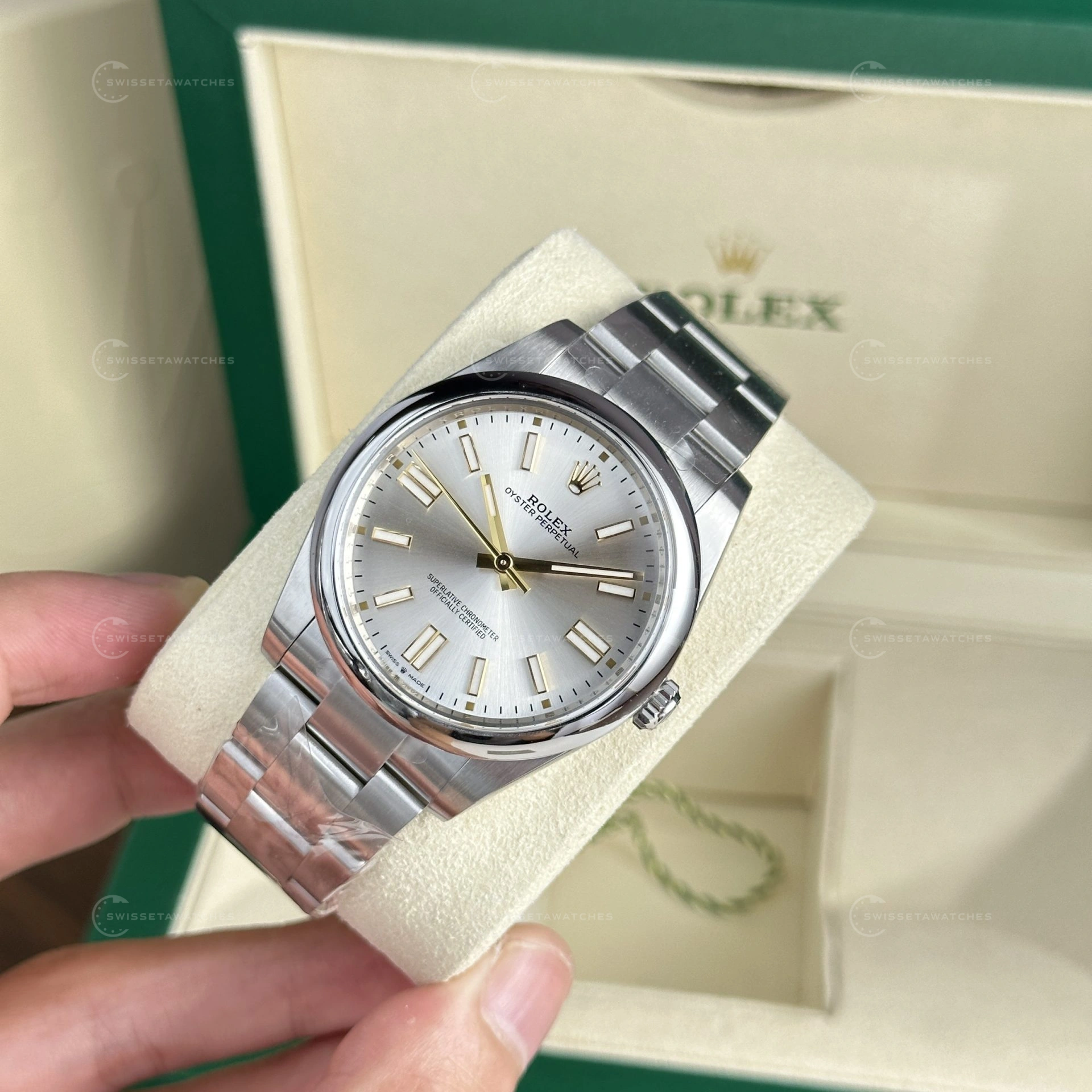 Rolex Oyster Perpetual 41mm Silver Kadran Ref. 124300 Clean Fabrika Super Clone ETA Saat (1)