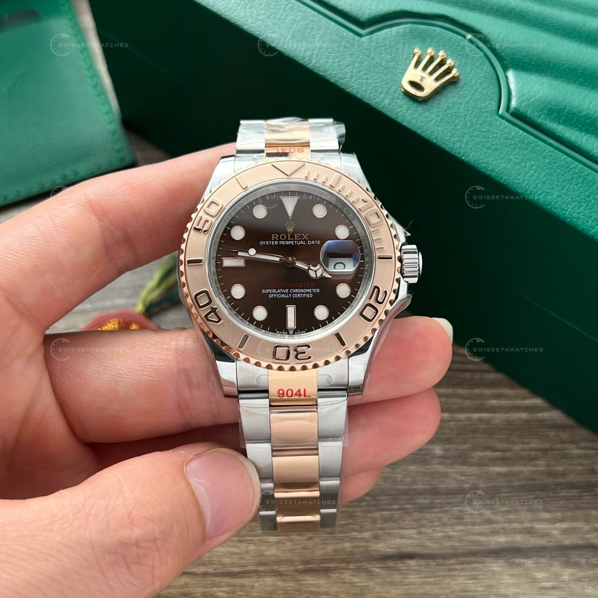 Rolex Yacht-Master 40mm Ref. 126621-0001 Rose Gold & Çelik Çikolata Kadran EW Fabrika Super Clone ETA Saat (1)